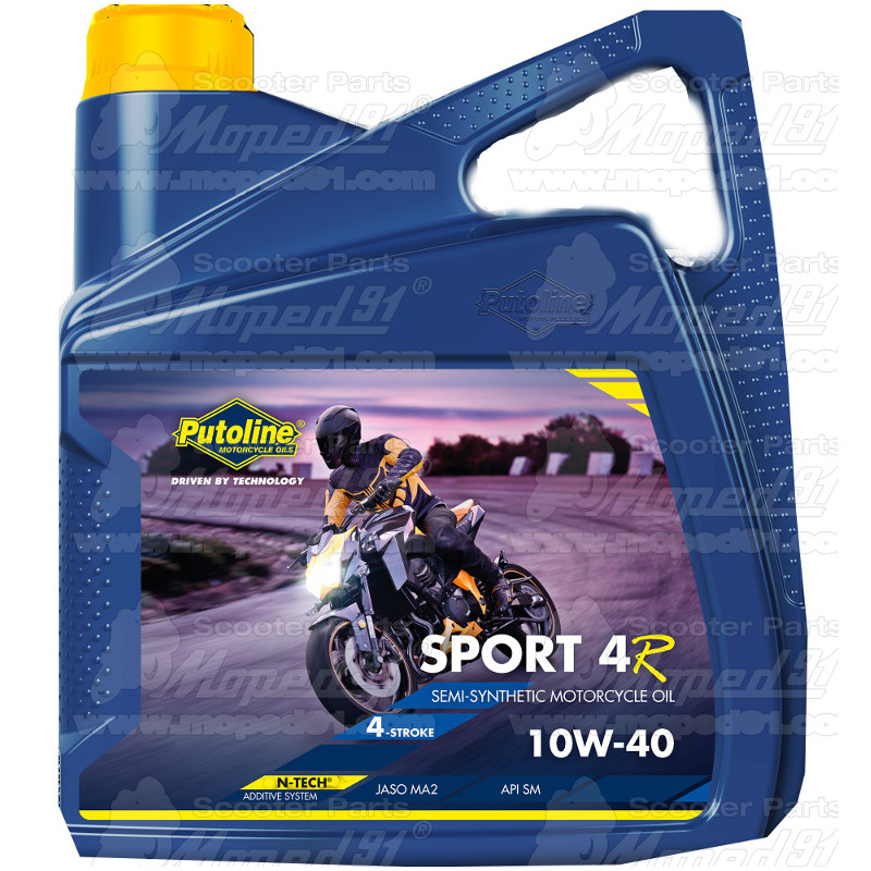 PUTOLINE Sport 4R 10W-40 egy nagyon modern, félszintetikus 4 ütemű motorkerékpár-olaj, amely a forradalmian új N-TECH® adalékren