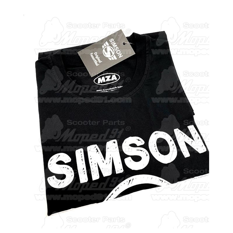 póló, fekete színű, M méret, 100% pamut SIMSON 