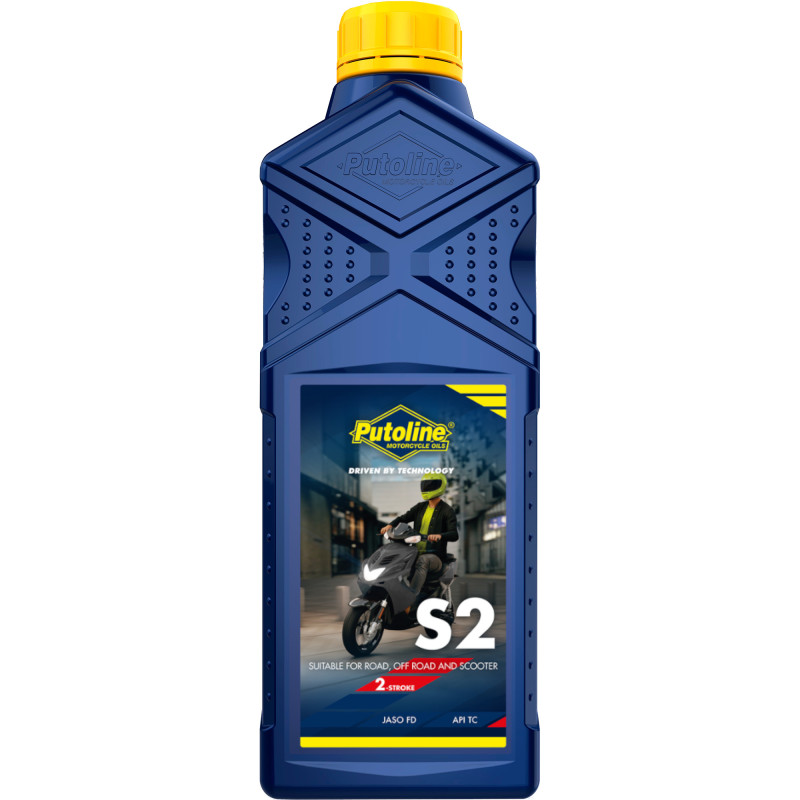 PUTOLINE S2 félszintetikus kétütemű olaj. A termék alkalmas normál körülmények között használt közúti és off-road motorkerékpáro