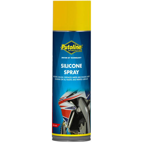 PUTOLINE Silicone spray Szín helyreállító szilikon spray műanyagra, festett felületre és gumira. Kiszerelés: 500 ml, A szilikon 