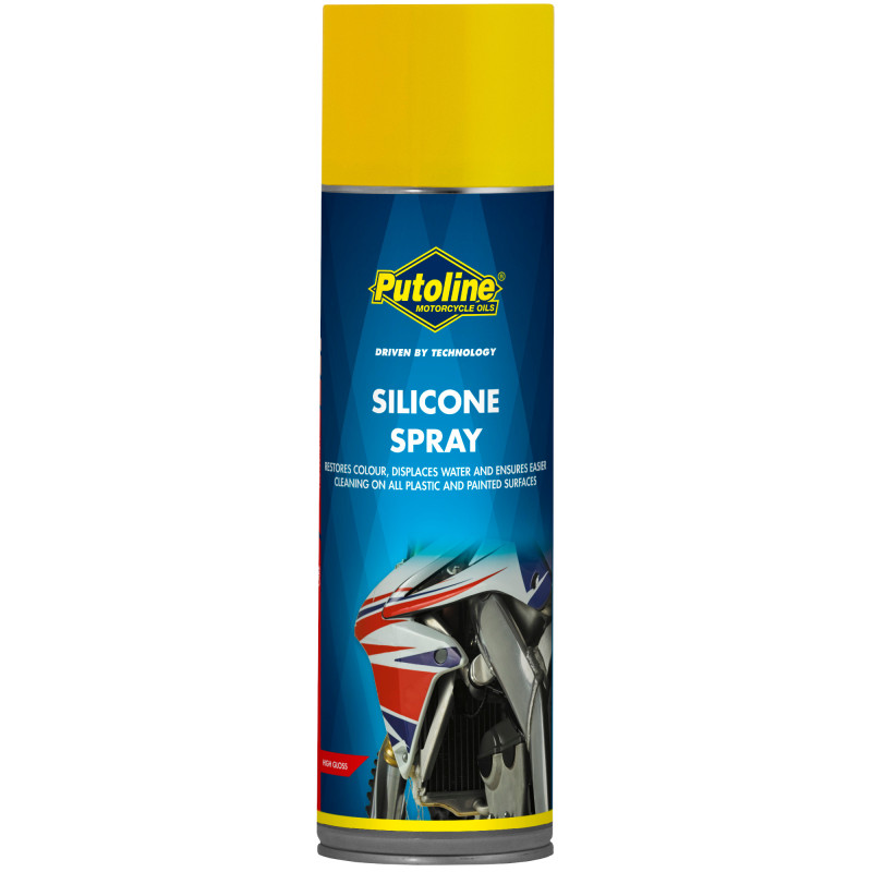 PUTOLINE Silicone spray Szín helyreállító szilikon spray műanyagra, festett felületre és gumira. Kiszerelés: 500 ml, A szilikon 