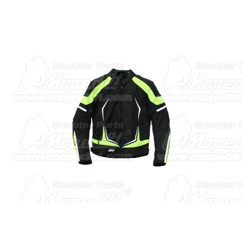 motoros kabát TRACK neon, méret: XXL, cordura anyagból, kivehető thermo bélés, CE jóváhagyott protektorok, 100% vízálló anyagból