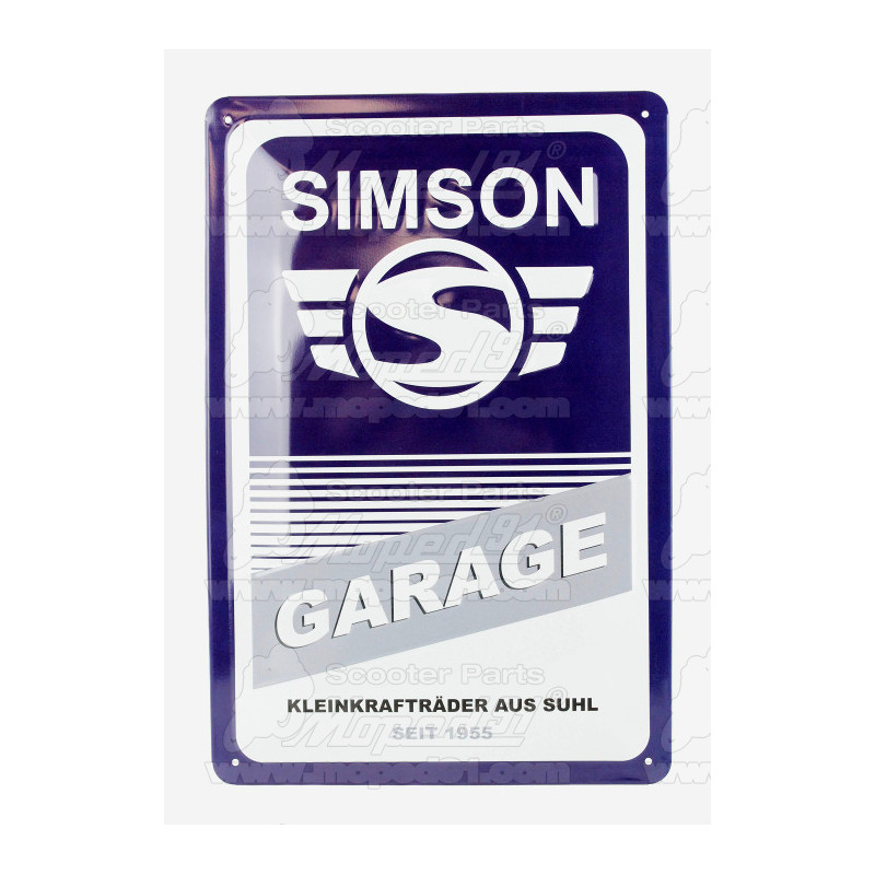garázstábla SIMSON 20x30 cm kék/fehér MZA