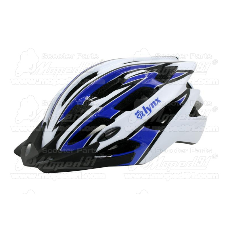 kerékpár fejvédő FLASH, L (58-61), unisex fehér-kék, stabil szerkezet, szilárdabb és tartósabb,állítható hevedercsatt, könnyebbe