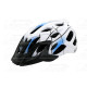 kerékpár fejvédő BLUE MOTION, M (55-58), unisex, fehér-kék, stabil szerkezet, szilárdabb és tartósabb,állítható hevedercsatt, k
