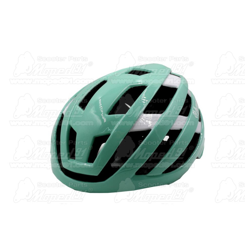 kerékpár fejvédő LINE TÜRKIZ, M (55-58),unisex, fehér-türkiz, sstabil szerkezet, szilárdabb és tartósabb,állítható hevedercsatt,