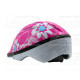 kerékpár fejvédő FLOWER, S (51-54), gyerek, virág mintás pink, alakítható szerkezet, szilárdabb és tartósabb,állítható hevedercs