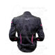 motoros kabát ASHLEY, Méret: L, fekete pink csíkkal, poliészter anyagból, CE jóváhagyott protektorok, NŐI, MZONE